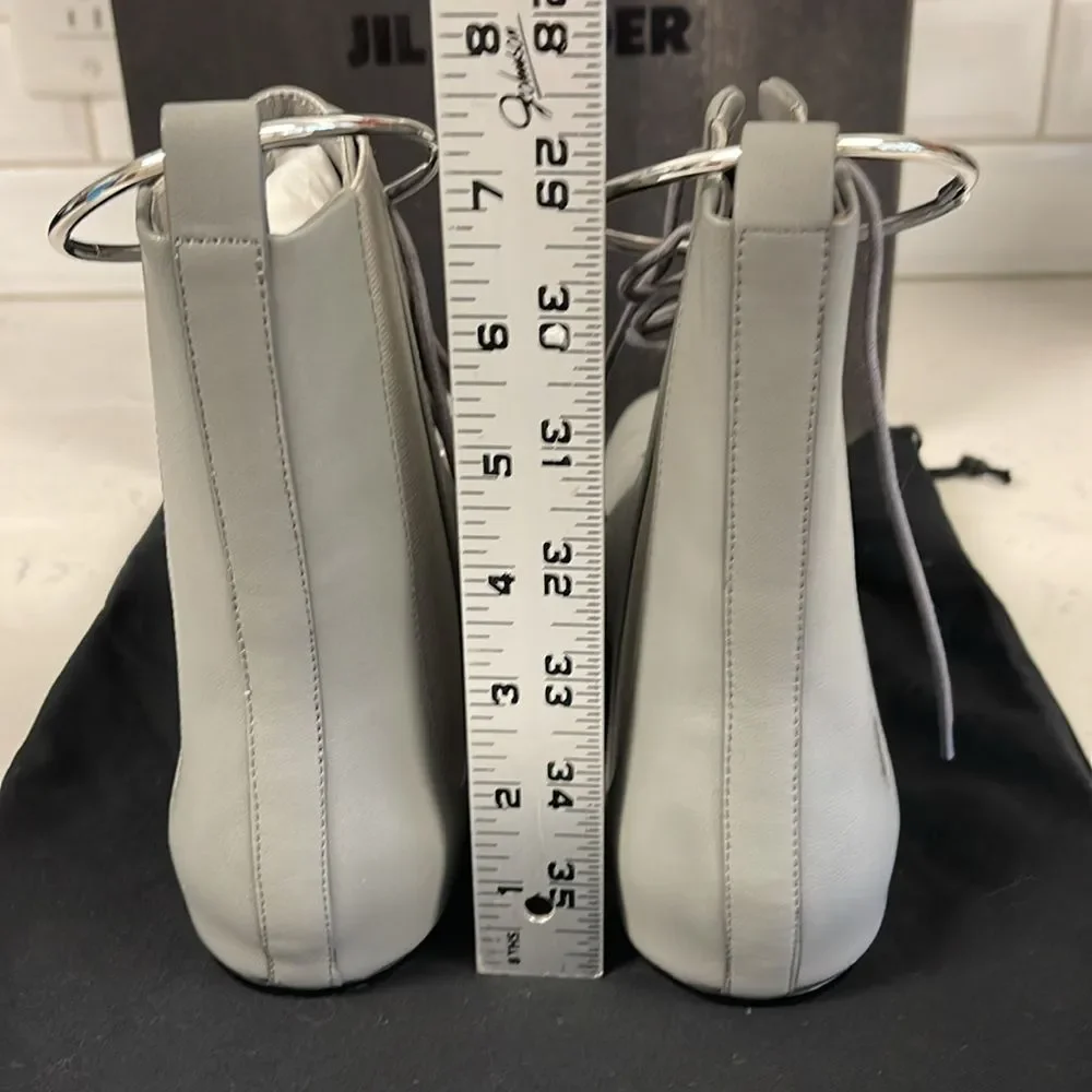 Jill Sander Grey Leather Boots Size 38 Never Worn Ballet Boots Size 8